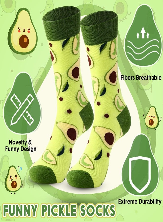 Singhoow 6 Pcs Funny Gift Baskets for Women Girls Pickle Avocado Socks with Vegetable Animals Makeup Bag Insulated Tumbler Keychain Greeting Card Pen for Christmas Birthday Party(Avocados) - Image 3